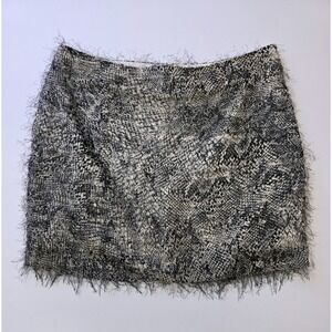 The Limited Snake Print Fringed Mini Skirt Women's Size‎ 14